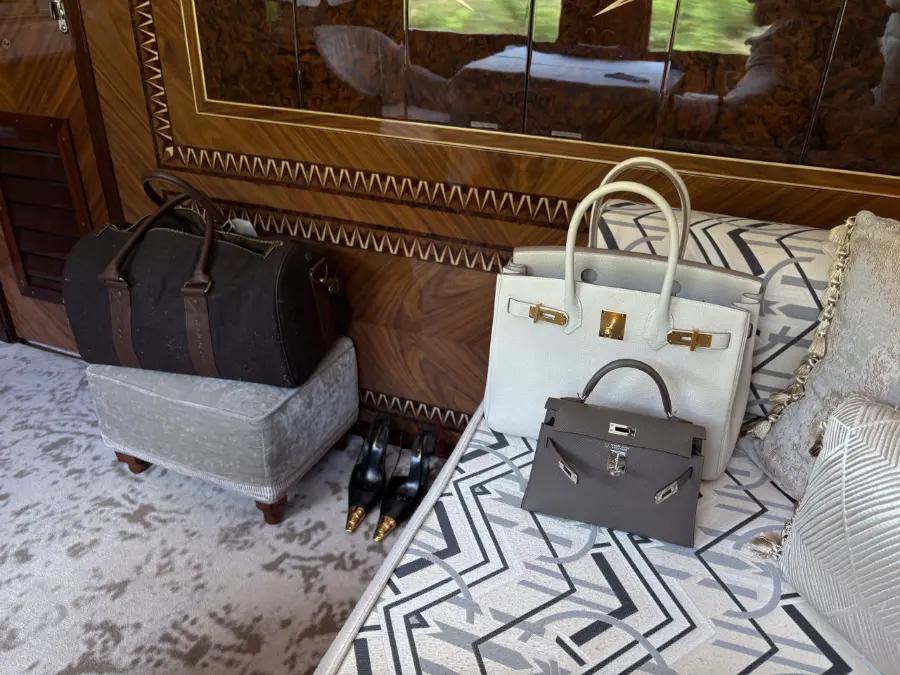 hermes birkin 25 and hermes mini kelly and ysl shoes